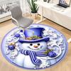 1pc Snowman Decor Chair Carpet for Office Non-Slip,  Machine Washable Rug for Office, Room - Polyester, Machine Made yy251029247