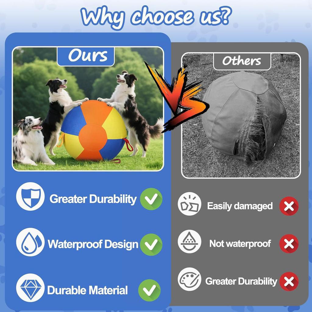 Jolly Ball with Protective Cover & Pump Dog Ball To Keep Them Busy for Collie Shepherd All Herding Breeds
