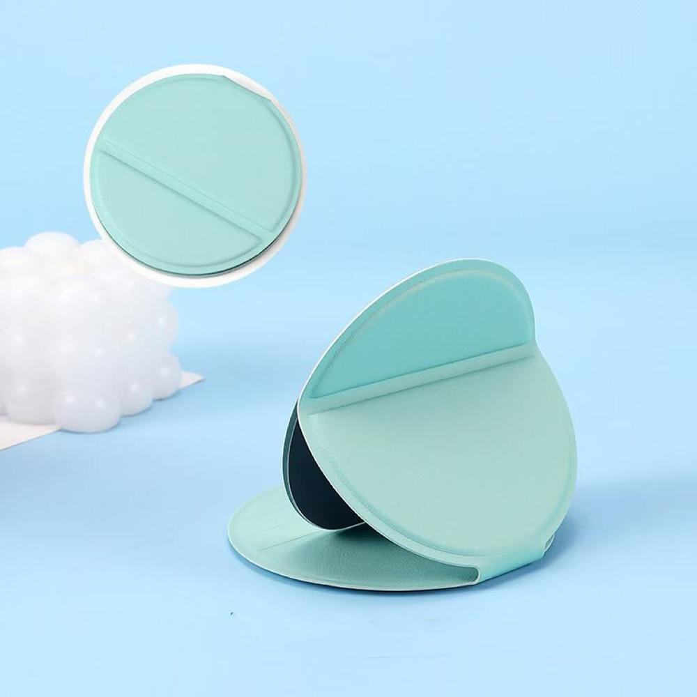 Round Makeup Mirror Leather Folding Mirror Portable Travel Touch Up Makeup Cosmetic Tool Desktop Can Stand Up Mini Mirror Gifts