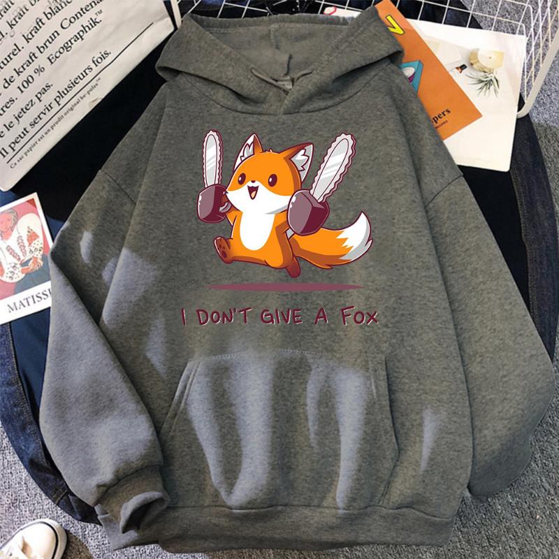 Jag bryr mig inte ett dugg Söt Djur Kawaii Huvtröja Herr Lös Fleece Pullover Hip Hop Huvtröjor Streetwear Tecknad Kvinna Man Tröjor