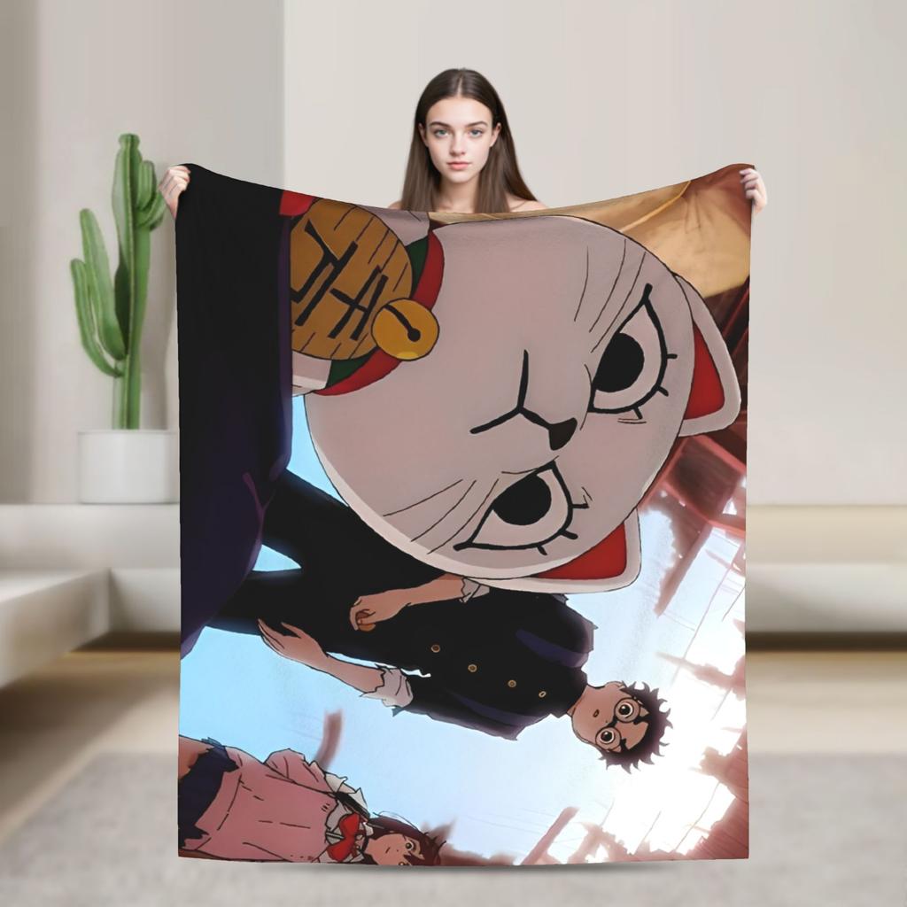 Turbo Granny Dandadan Anime Blanket Street Trend Plush Throw Blanket For Living Room Airplane Travel Flannel Bedspread Bed Cover