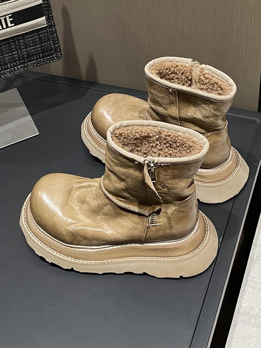 

Майярд ретро старые выстиранные Дерби туфли с большой головой средняя труба мех интегрированные зимние сапоги женские на толстой подошве зимние короткие сапоги 40 хаки