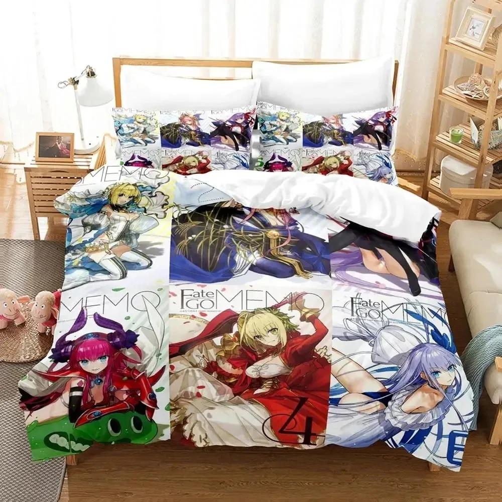 Anime Fate Grand Order Bedding Set Duvet Cover Bed Set Quilt Cover Pillowcase Comforter king Queen Size Boys Adult Bedding Set