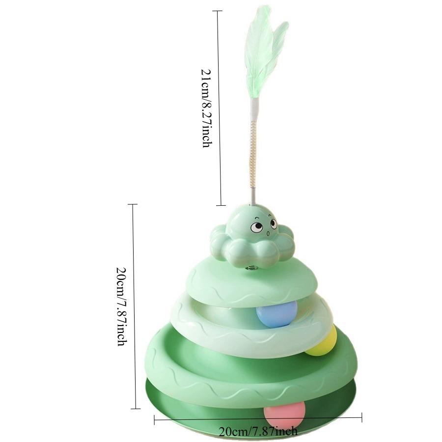 Cat Teaser Stick Feather Turntable Ball Cat Toy Cat Teaser Cat Toy Cat Toy Self-Hi Boredom Relief Artifact светло-зеленый