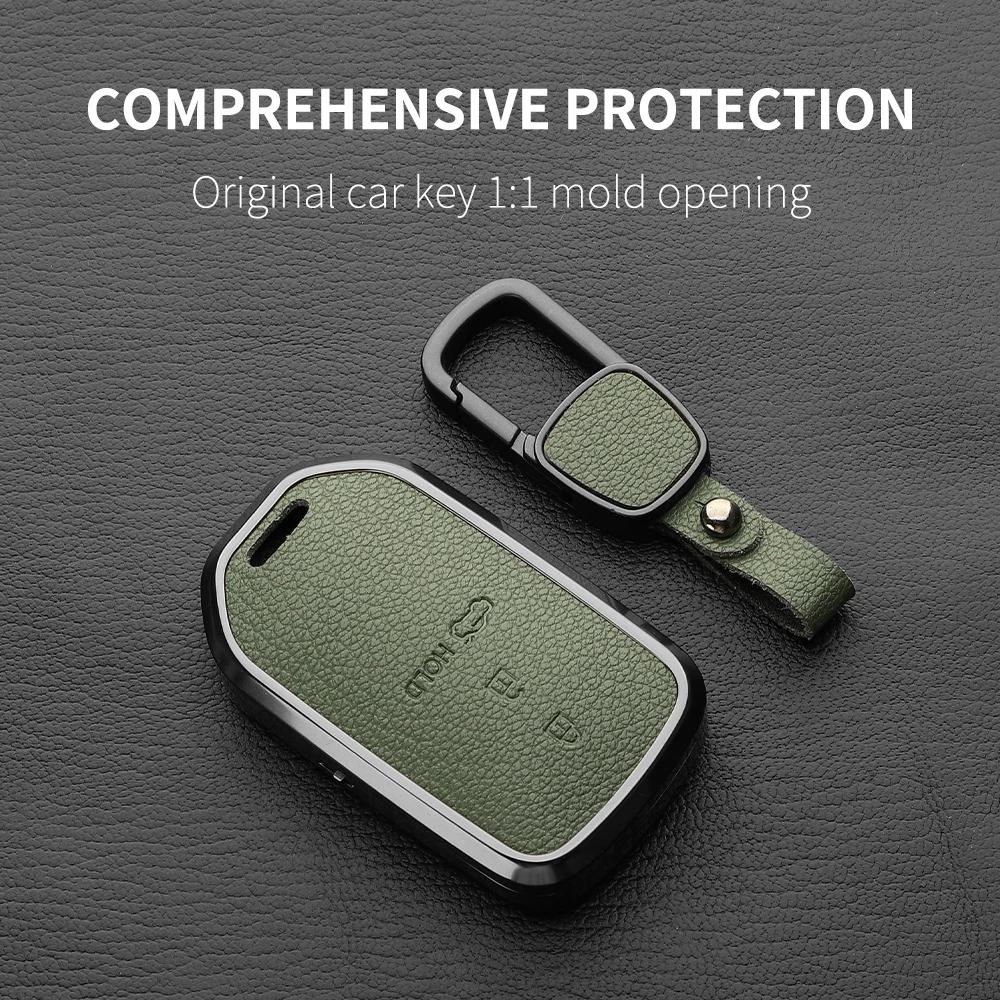 Metal And Leather Car Key Case Cover For Honda Crv Cr-V Fit Civic Accord Hr-V Hrv City Odyssey Xr-V Car Key Case Protect Fob