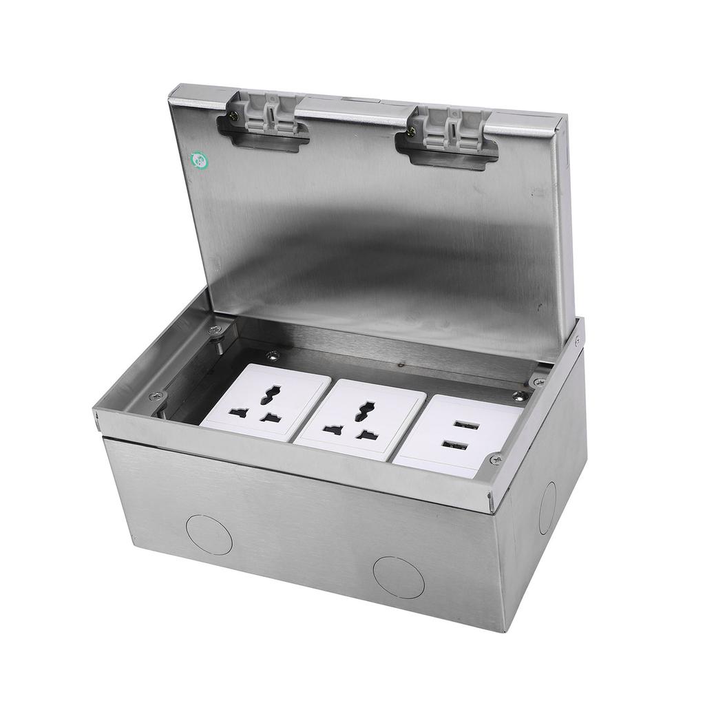 Zápustná podlahová zásuvka 16A 4000W 2 zásuvky 2 USB porty Mramorový štýl Podlahová zásuvková krabica do kancelárie