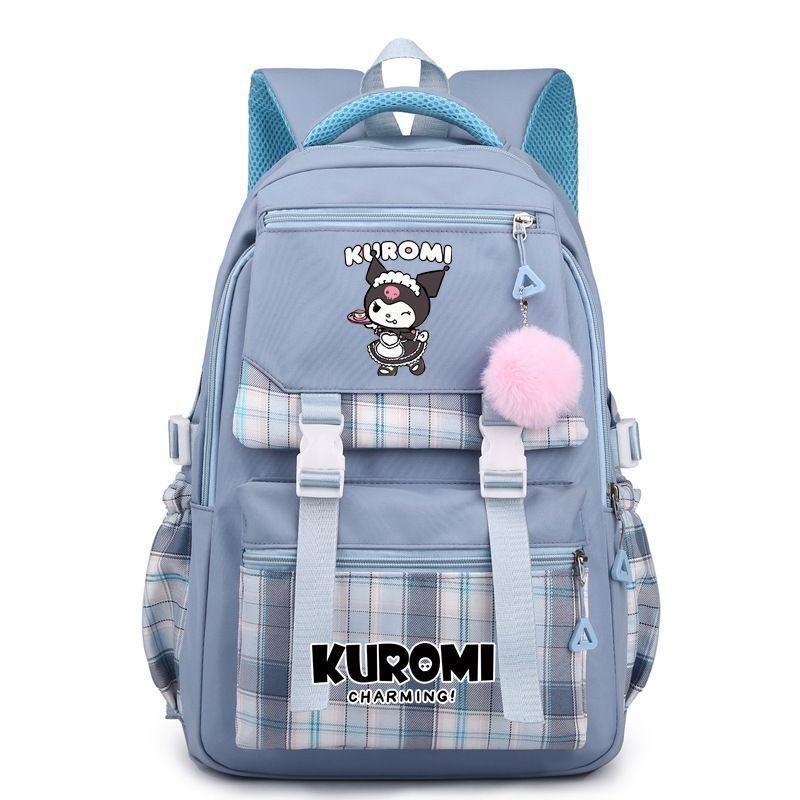 Zaino a Libro di Kuromi per Bambini Zaino in Nylon con Cartone Animato di Ragazza per Viaggi e Scuola