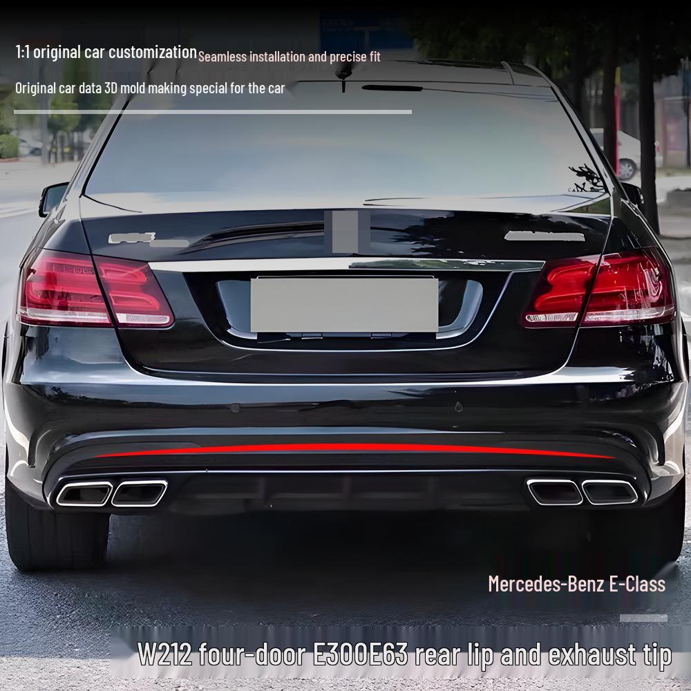 Mercedes-Benz E-Class (2014-2016) W212 Four-Door Sport Upgrade E300 E63 Exhaust Tips and Tailpipes.