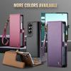 Premium Leather Case for Samsung Galaxy Z Fold 7 Fold6 Lanyard Card Holder Wallet RFID Blocking Protection Anti-drop Phone Cover