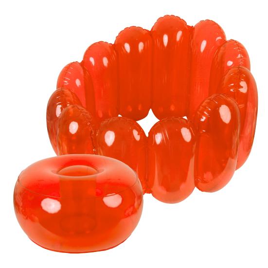 Inflatable Sofa Chair Transparent Leak-Proof PVC 250 Lbs Capacity Portable Indoor Living Room