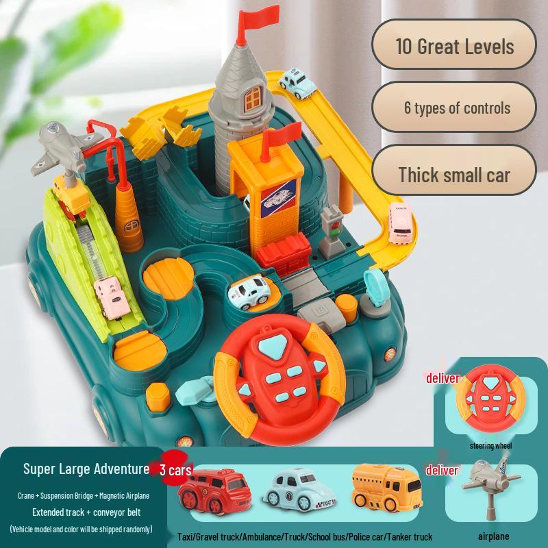 Kids' Adventure Car Set: Track & Parking Lot for Educational Play