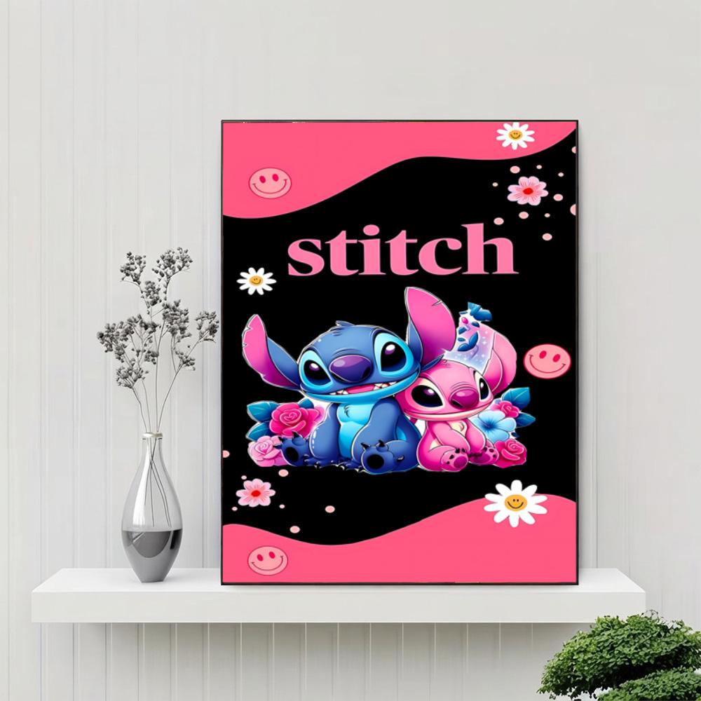 Stitch Angel Love 5D Round Diamond Painting Kit Diamond Embroidery Painting Rhinestones Mosaic Frameless Handwork Decoration Arts