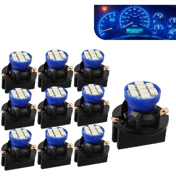 10PCS T10 194 168 147 Car LED Dash Lights, with Twist Lock Socket LED Lights, Car Interior Replacement Bulbs for Trunk Lights, Dome Lights, Dashboard