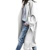 2022 Women's Plus Size Woolen Overcoat - Stylish European & American Solid Color Design