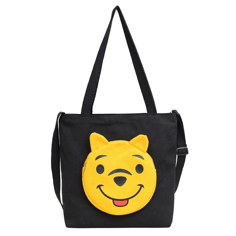 Cartoon-Leinwandtasche Damen 2025 neue Mode bedruckte tragbare Einkaufstasche mit einfacher Textur Tragetasche