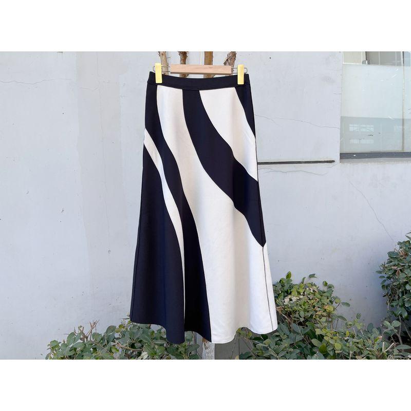 

Весенне-осенний трикотажный топ без рукавов и юбка с высокой эластичностью, свободные, тонкие и удобные, простые, повседневные, универсальные, модные Y1 Apricot black dress 9 yards