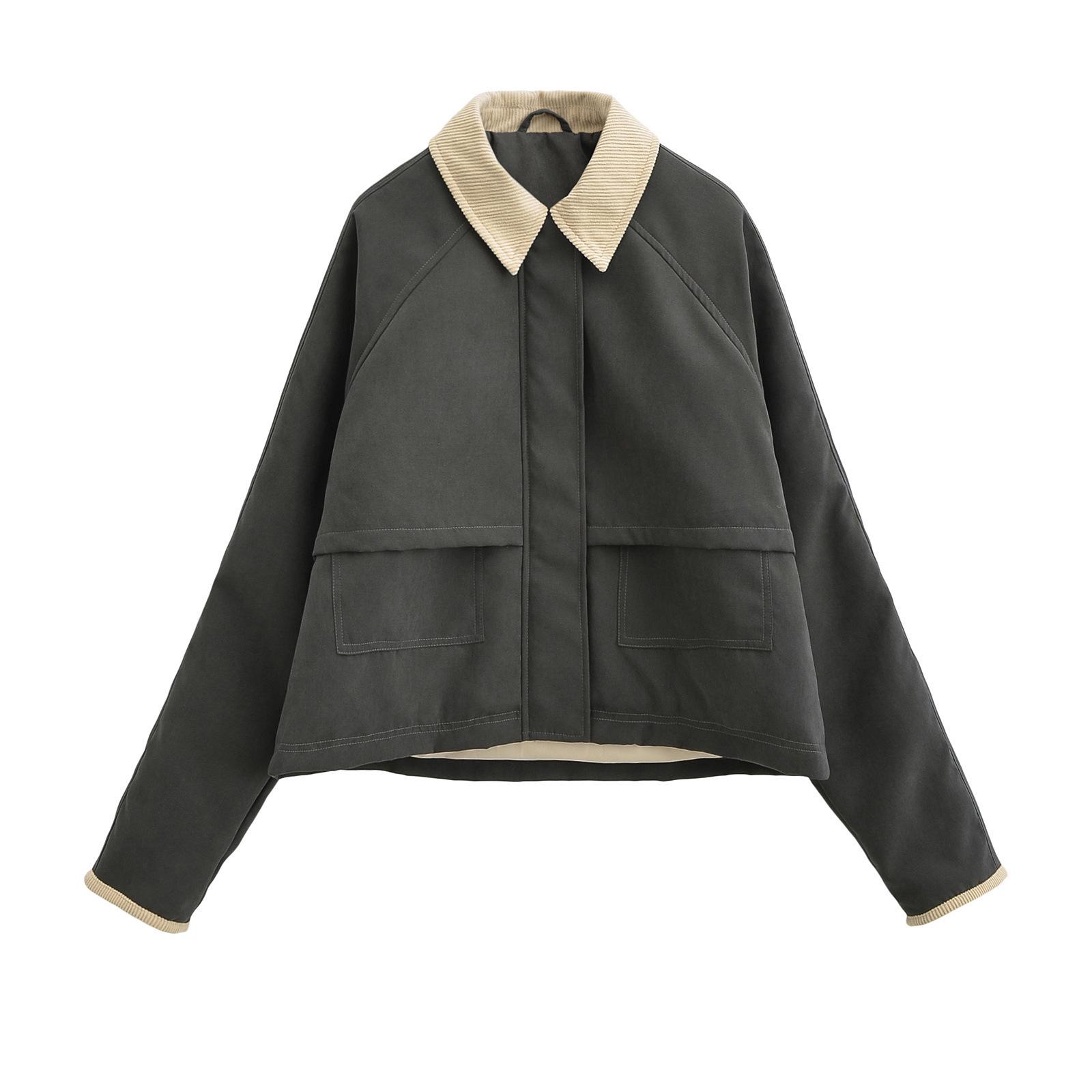 

Spring 2025 Women s Versatile Solid Color Long-Sleeve Casual Short Jacket S