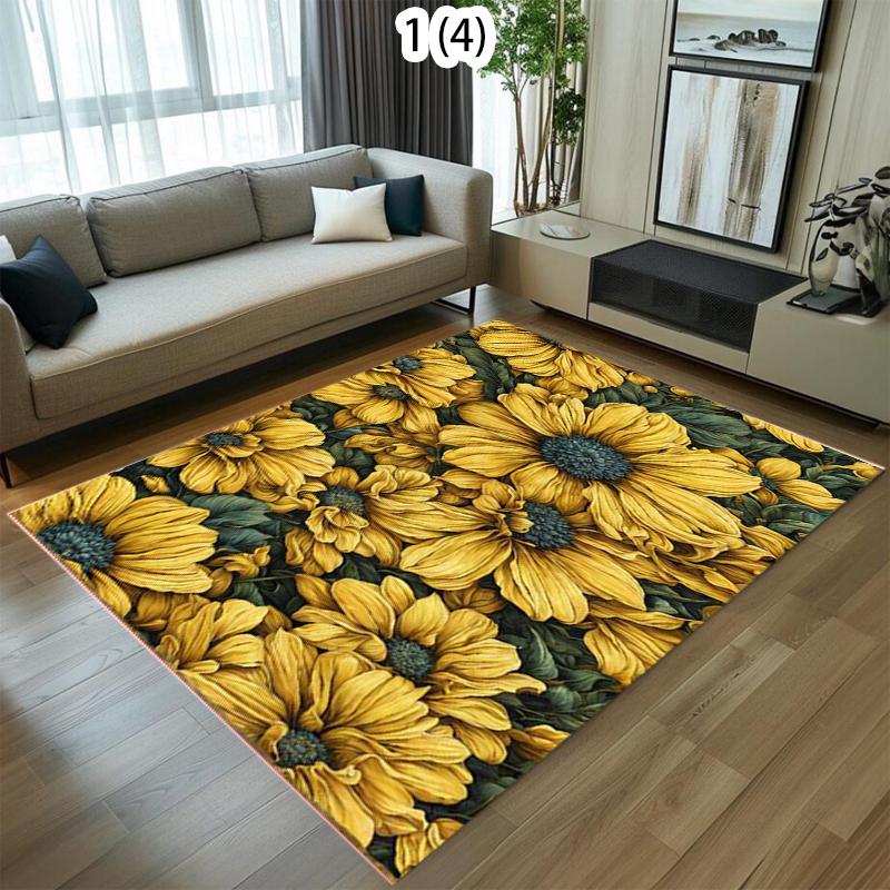 

Sunflower Pattern Area Rug Stylish Personality Style Non-Slip Floor Mat for Living Rooms Relaxation Areas 40x60cm
