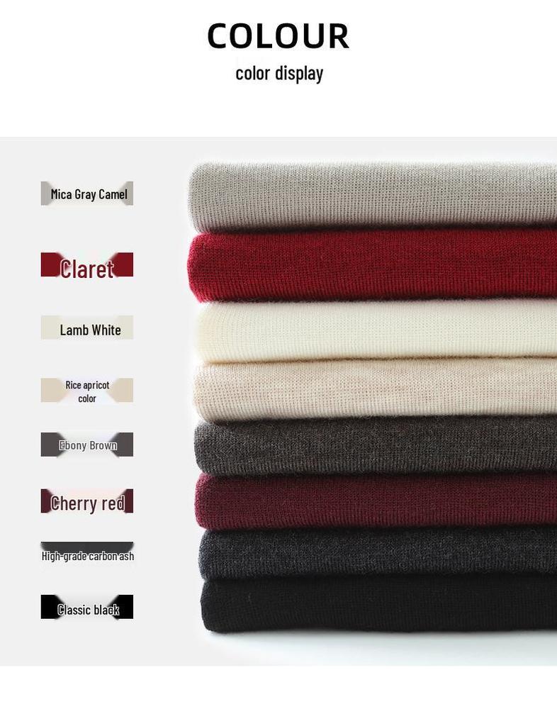 High-Quality Women's Chunky Knit 100% Wool Pullover Sweater - Autumn/Winter with Seamless Inner Layer & High Neck