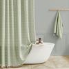 Boho Chic Striped Shower Curtain with White Hooks - Waterproof, Machine Washable Polyester Bathroom/Decor  Shower Curtain 1 Set