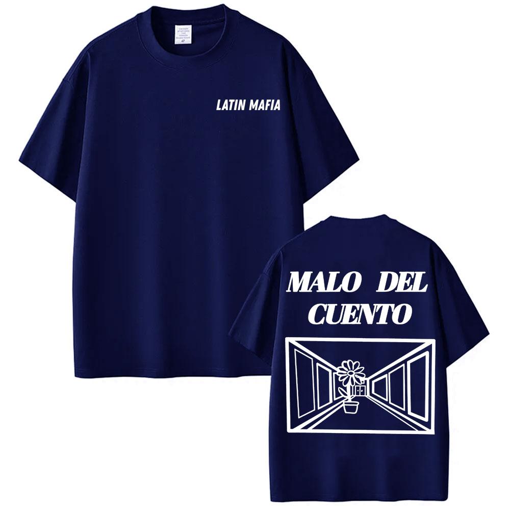 Band Latin Mafia Malo Del Cuento Graphic Tee Shirt Unisex Women Casual Crewneck Oversized T Shirts Harajuku Vintage Gothic Tshirts