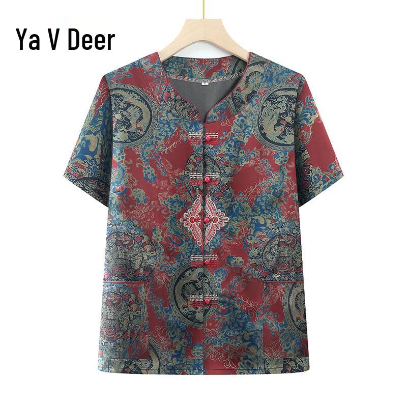 Ya Lu Women s Mid-Aged Summer Blouse 4XL