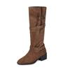 Spring and Autumn Western Cowboy Boots New High Boots Thick Heel Stacking Boots Skinny Long Boots Pant Pants Boots