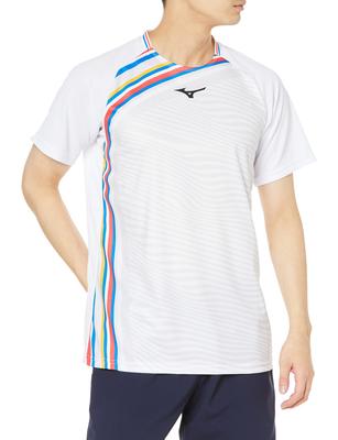 Tennis Spielhemd, Feuchtigkeitsableitend, Schnelltrocknend, Dynamotion Fit, Badminton, Unisex, Weiß, Größe M (62JA2501)