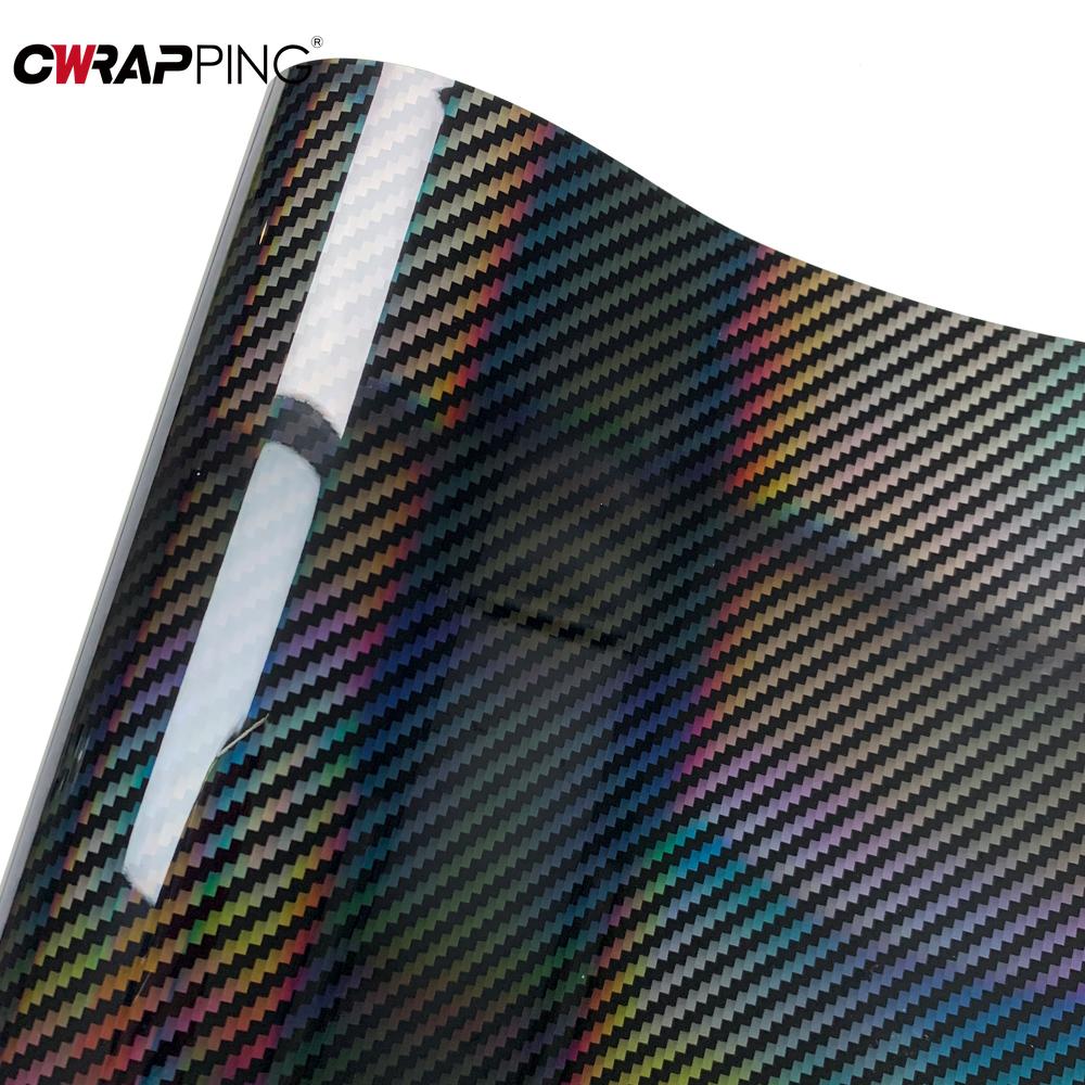 Motorcycles Accessories Laser Carbon Fiber Black Stickers Vinyl Wrap Air Release Films for Scooter Car Motorcycle Accessories