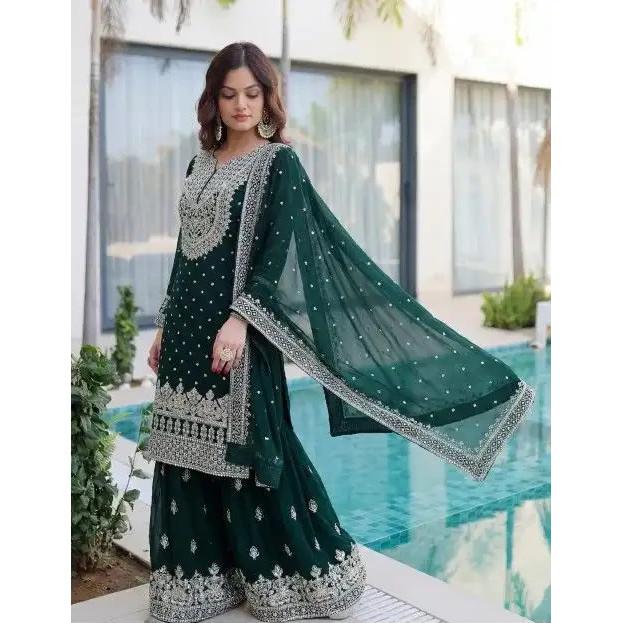 Indian Salwar Kameez Pakistani Wedding Party Wear Dress Bollywood Sharara Suit