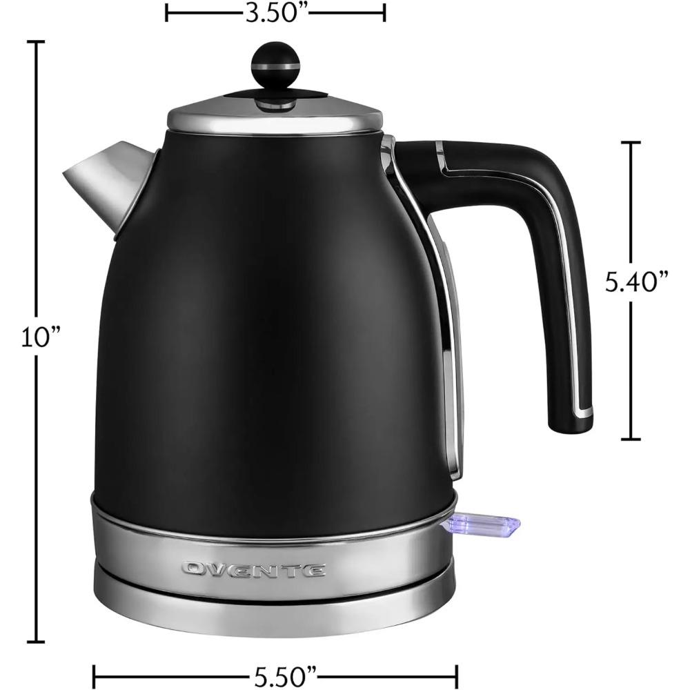 1,7L Wasserkocher, 1500W Schnellkoch-Wasserkocher für Kaffee oder Tee mit BPA-freiem Edelstahl und kabellosem Gehäuse