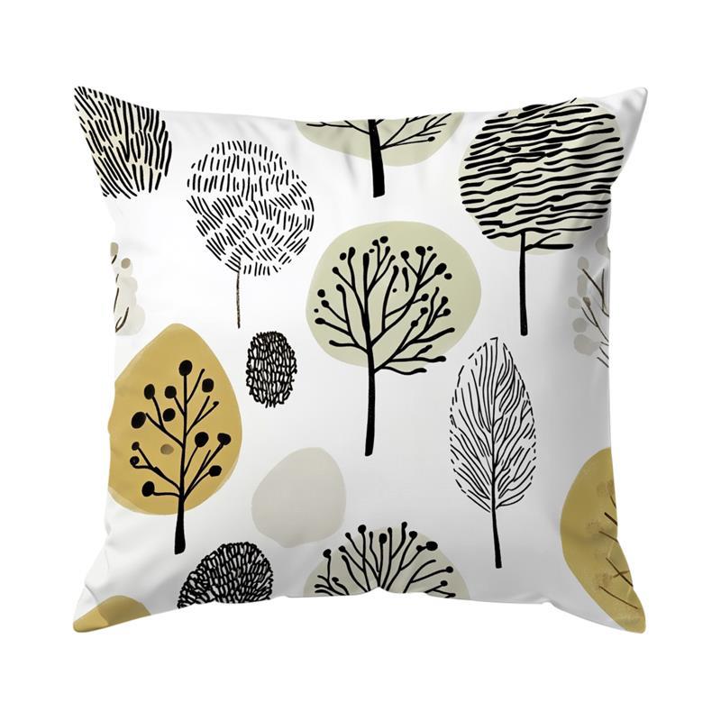 Home Decor Floral And Tree Pattern Decorative Pillow Covers Pattern Cushion Cover Suitable For Sofa Bedroom Car Pillow Cover