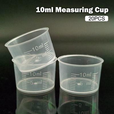 20Pcs 10Ml Measuring Cup Clear Disposable Liquid Volumetric Measurement Cup