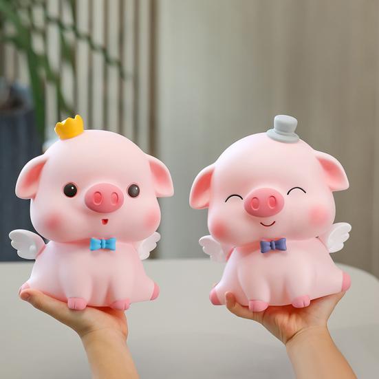 Cartoon Pig Vinyl Piggy Bank, Shatterproof Coin Cash Storage Container, Children Money Saving Box Decoration, Girls for Boys Girls