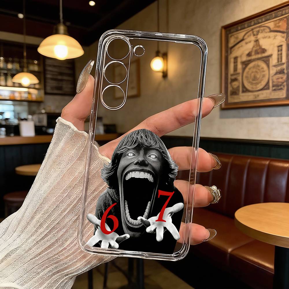 

67-Six Seven Phone Case For Samsung Galaxy A71,A70,A52,A51,A40,A30 Transparent Cover Samsung a12