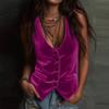 BITCED Women's Fashion Casual Solid Color Print Sleeveless V Neck Blouses & Shirts