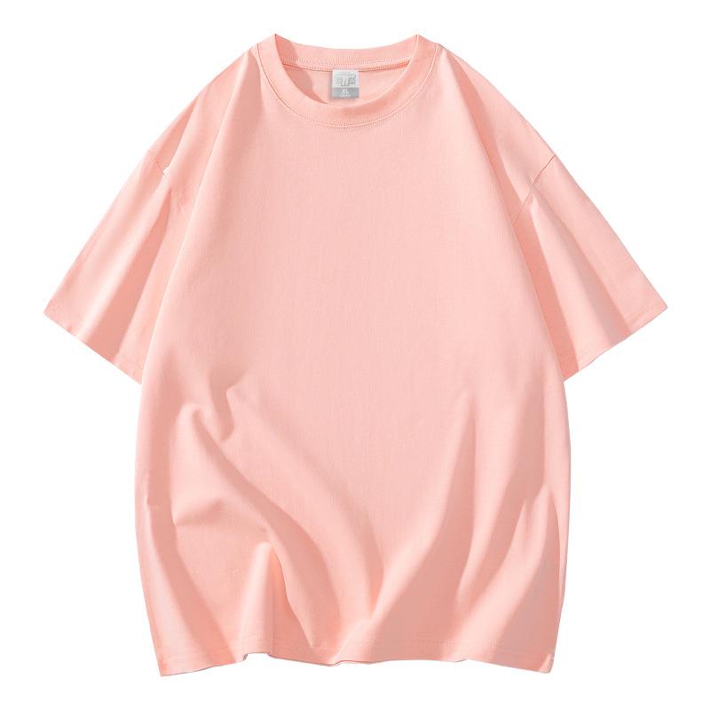 

300 г Тяжелая Свежий Мятно-зеленый Однотонный Круглый вырез Короткий рукав Свободная футболка Унисекс S (recommended 90-120 catties)