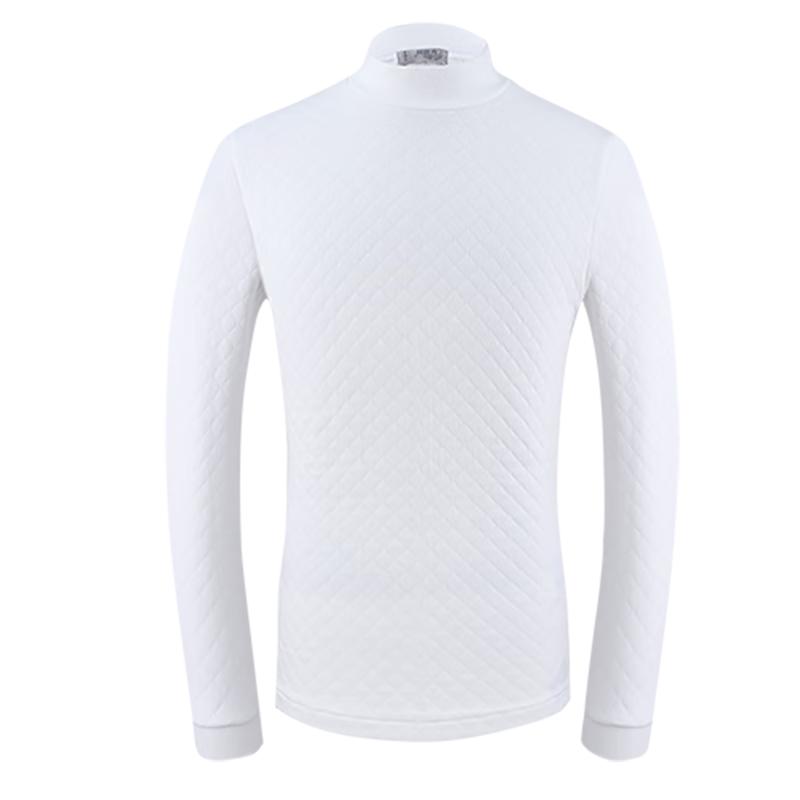 Yi Er Shuang Men's 3-Layer Thick 100% Cotton Mock Neck Thermal Top