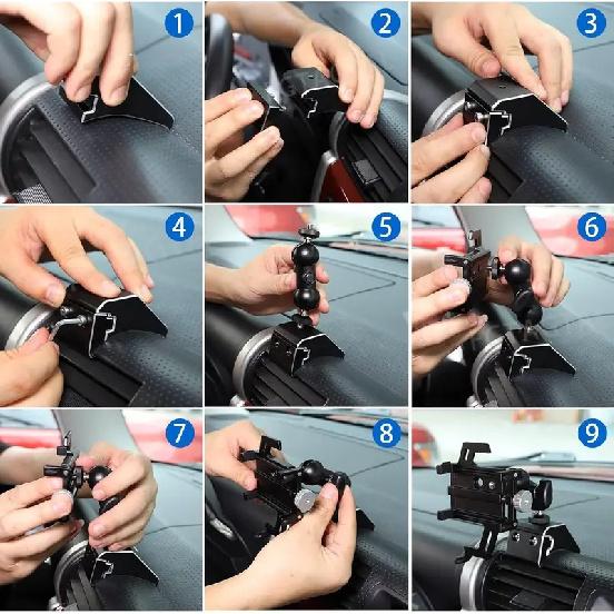 For Toyota FJ Cruiser 2007- Bite Mobile Phone Bracket Car Navigation Bracket GPS Bracket Aluminum Alloy Material