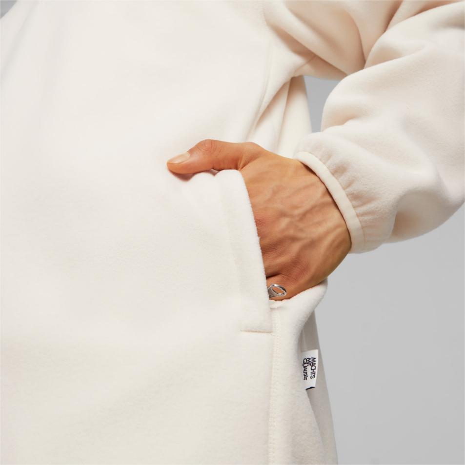 Puma Mmq Series Mmq Polar Fleece Sweatshirt Unisex Sweatshirt Solid-Color High-Mountain-Snow 620820-87