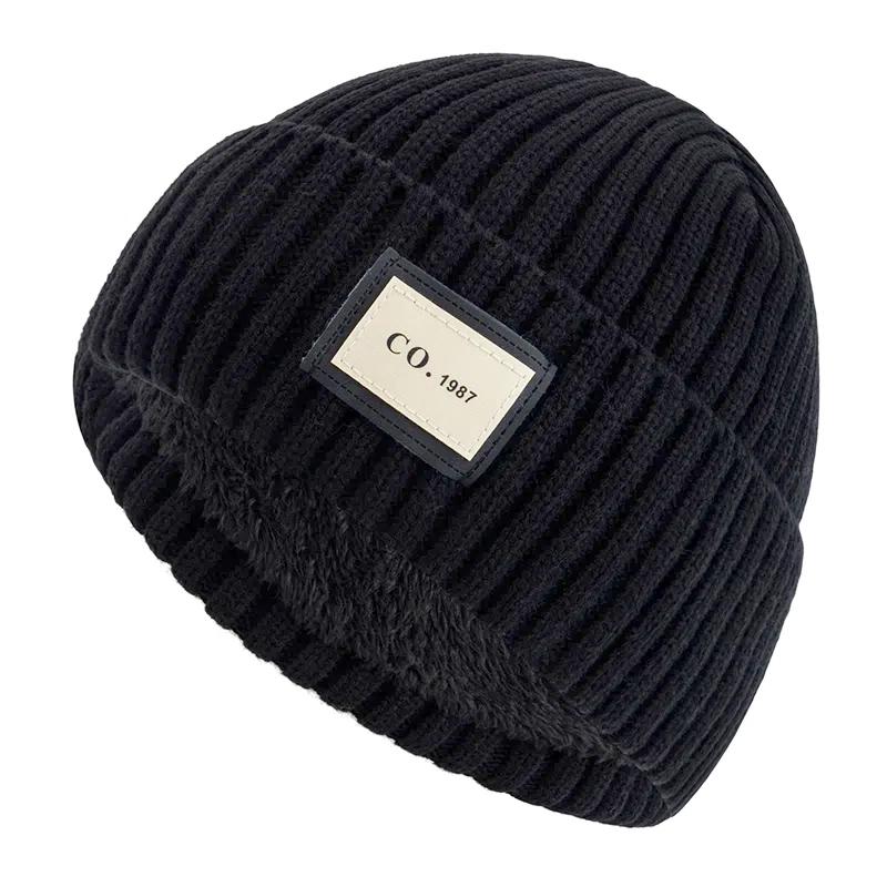 Unisex Warme Wintermütze Plüschfutter Warme Mütze 1987 Buchstaben Strickmütze Für Männer Frauen Outdoor Ski Sport Strickmütze