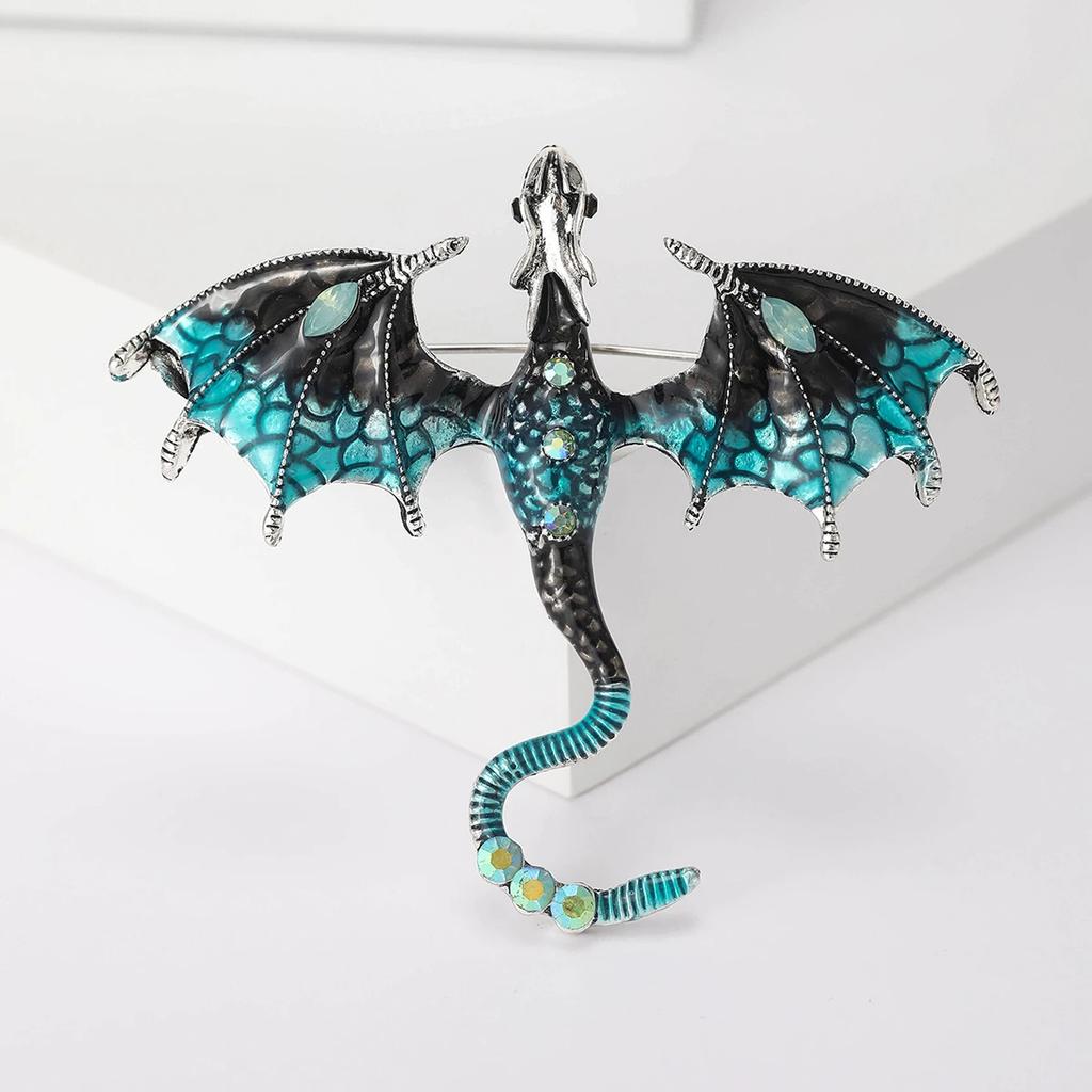 Enamel Flying Dragon Brooches for Men Dragons Pins 8-color Available Office Party Friend Gifts Accessories