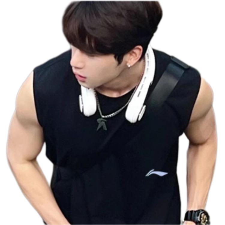 Li Ning Running Fitness Training Quick-Dry Sports Vest Men tops Cool-Black AVSU023-3