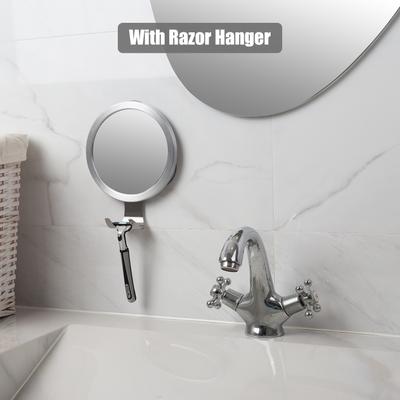 Fogless Shower Mirror with Suction Cups, Resin Shaving Makeup Mirror, Wall Mount for Bathroom 7.48 X 5.91 X 0.98 Inch