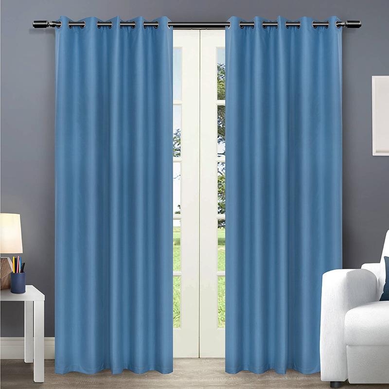 Simple Plain Curtain Cloth, Living Room Bedroom Balcony High Blackout Curtain Finished Product, Can Be