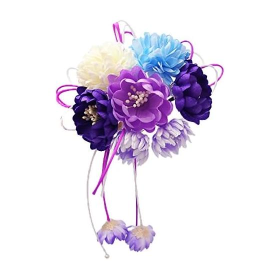 3-Piece Brooch Bouquet Hair Accessory Set - Elegant Kanzashi Comb with Rhinestones for Formal Occasions, Kimono, Weddings, and Dresses