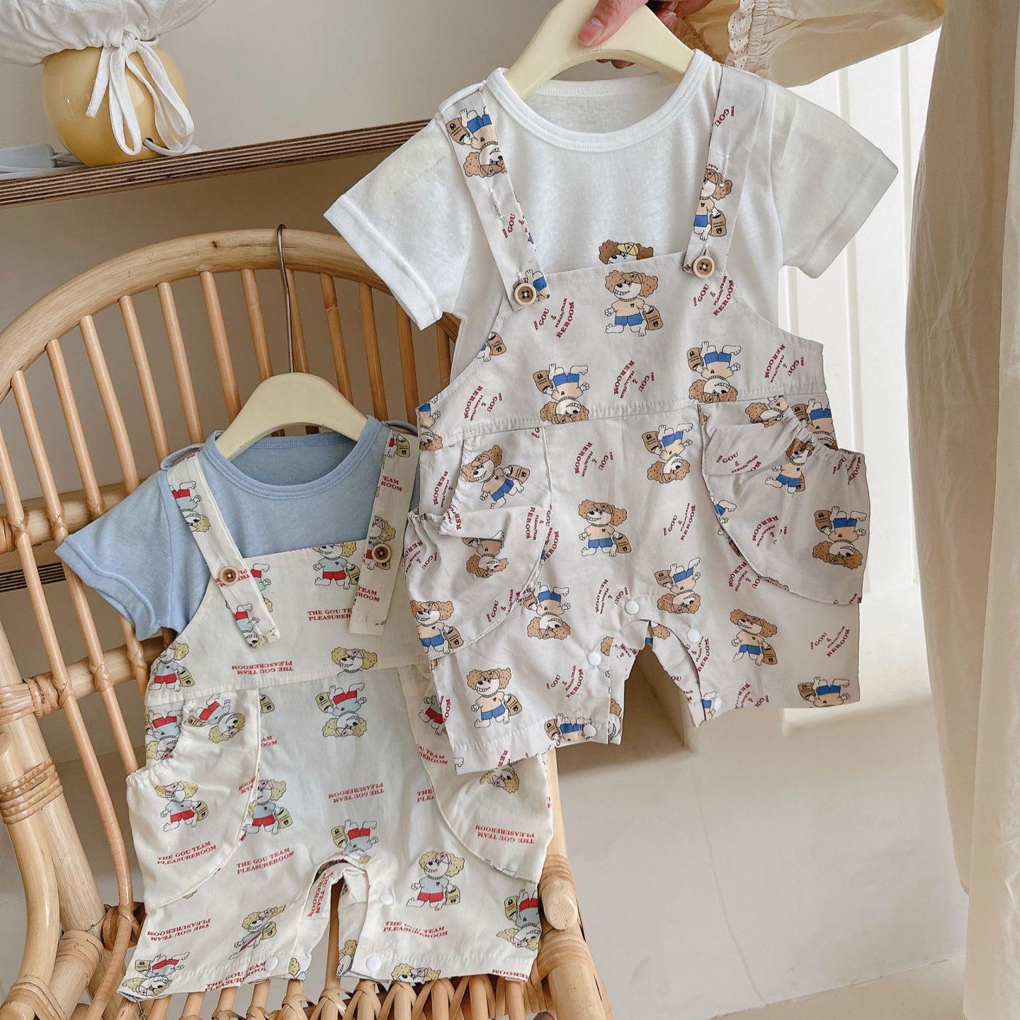 

Summer 2025 Baby Overalls Set - Infant Boys & Girls Two-Piece Shorts Outfit 100 cm