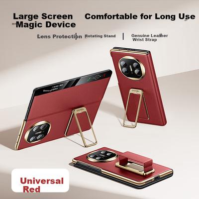 Wristband Stand Case for Huawei Mate X5 - Classic Edition Full-Coverage Anti-Drop Leather Ultra-Thin Magnetic Lens Protection
