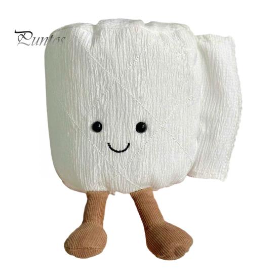 Toilet Roll Plushie Cartoon Paper Plush Toy, Stuffed Smiling Decoration, Rolled Soft Handmade for Home Bedroom PP Cotton Toy