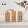 Holiday Souvenir Boxes 10PCS House Shaped Paper Candy Boxes, Hollow Design Cardboard Treat Containers with Foldable Packaging Handle, Decorative Easy
